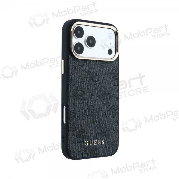 Apple iPhone 18 Pro Max case - Guess PU Leather 4G Gold Frame MagSafe (black)