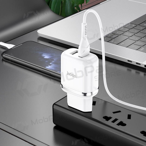 Charger Hoco N4 X 2 USB  jungtimis + Lightning (2.4A) (white)