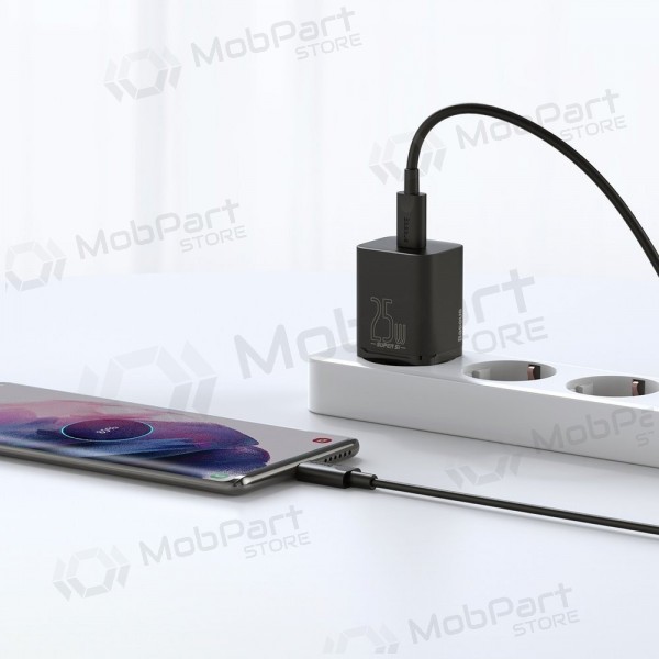 Charger buitinis Baseus Super Si 25W + Type-C 1.0m black TZCCSUP-L01