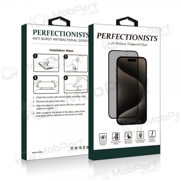 LCD apsauginis stikliukas 2.5D Privacy Perfectionists Apple iPhone X/XS/11 Pro black