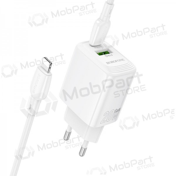 Phone charger Borofone BN27 20 W USB-C + USB-A with Lightning cable 1 m white