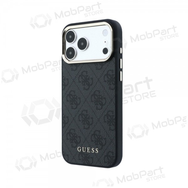 Apple iPhone 18 Pro Max case - Guess PU Leather 4G Gold Frame MagSafe (black)