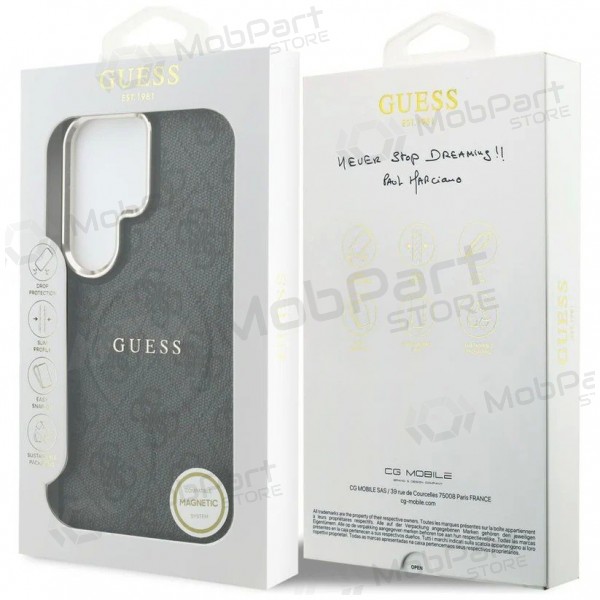 Samsung Galaxy S26 Ultra case - Guess PU Leather 4G Gold Frame Magnetic (black)