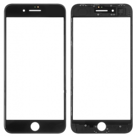 Apple iPhone 8 Plus Screen glass with frame (black) (for screen refurbishing) - Premium