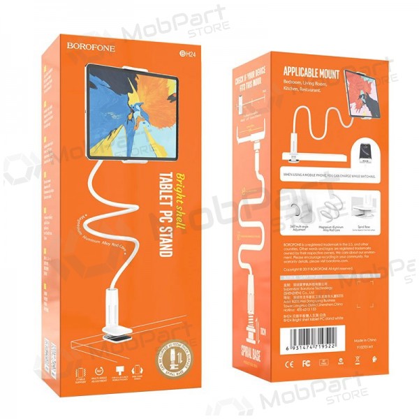Borofone BH24 telefono laikiklis tvirtinamas prie stalo white