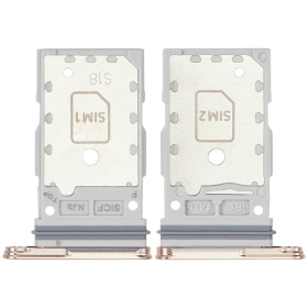 Samsung Galaxy S25, S25+ Dual SIM card holder (pink / gold) (original)