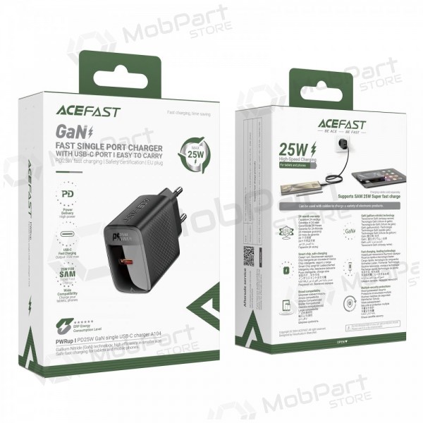 Phone charger Acefast A104 25 W GaN USB-C black
