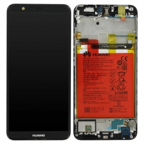 Huawei P Smart 2017 ekranas (black) (with frame and battery) (service pack) (original)