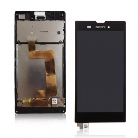 Sony D5103 Xperia T3 ekranas (black) (with frame) (used grade C, original)