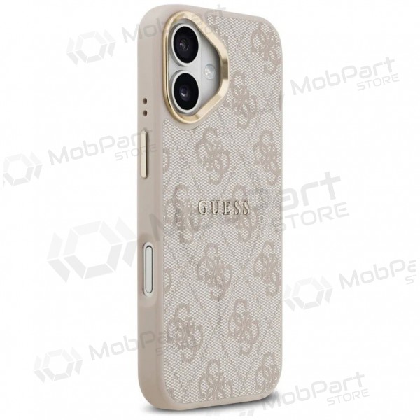 Apple iPhone 17 case -Guess PU Leather 4G Gold Frame MagSafe- (pink)
