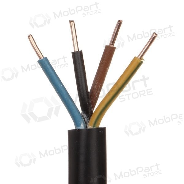 Lietkabelis OMY power cable H03VV-F 4x0.5mm2 (black, 100m)