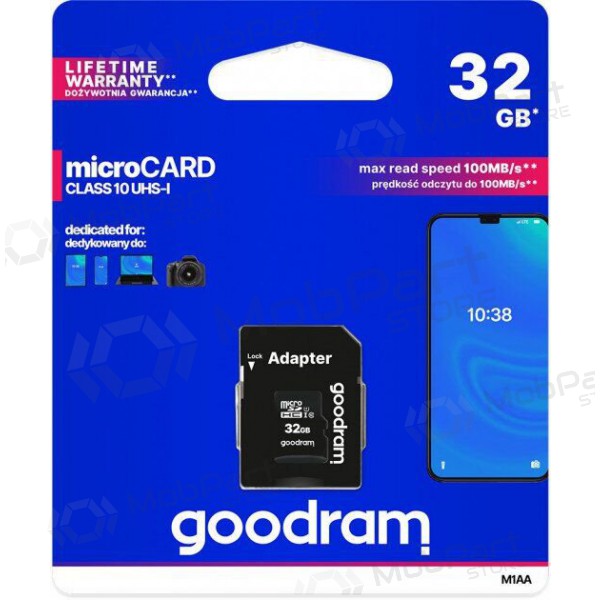 Memory card GOODRAM MicroSD 32GB (class10 UHS-I) + SD Adapter