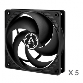 ARCTIC P12 korpuso ventiliatoriai, 3-pin, 120mm, 5pcs., juodi