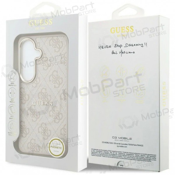 Samsung Galaxy S26 case -Guess PU Leather 4G Gold Frame Magnetic- (pink)