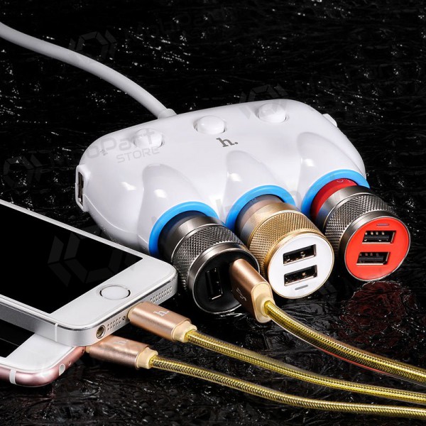 Car charger - šakotuvas Hoco C1 2xUSB 3xconnector (3.1A) Car charger - šakotuvas Hoco C1 2xUSB 3xconnector (3.1A)
