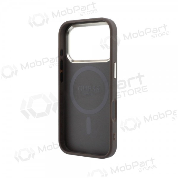 Apple iPhone 18 Pro Max case - Guess PU Leather 4G Gold Frame MagSafe (brown)