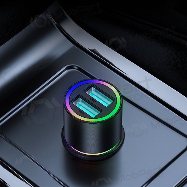 Charger automobilinis Joyroom JR-CL10 LED 2xUSB 24W (black)