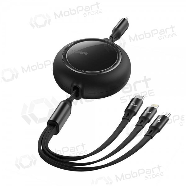 USB cable Baseus Bright Mirror Type-C - microUSB+Lightning+Type-C 100W 1.2m (black) CAMLC-AMJ01