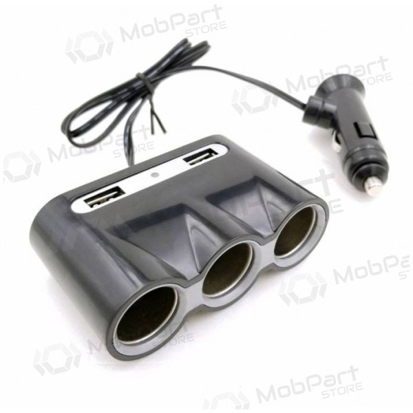 Car charger OMEGA TRIPLE OUC913 (2xUSB 2.4A) (black)