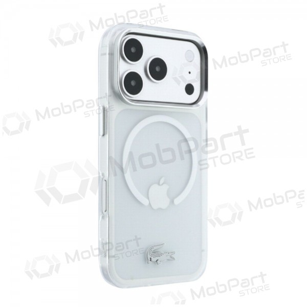 Apple iPhone 18 Pro case - Lacoste IML Frosted Petit Pique Metal Logo MagSafe (transparent)