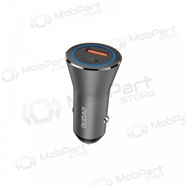 Dudao R4Max 55 W USB-C + USB-A gray car phone charger