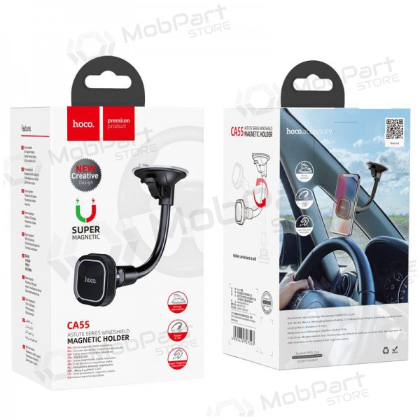 Car phone holder Hoco CA55, tvirtinamas ant stiklo, magnetinis