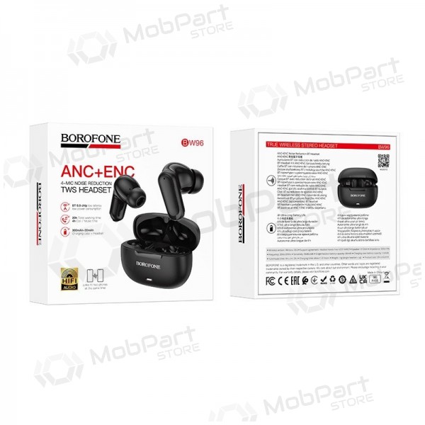 Wireless headphones Borofone BW96 Bluetooth ANC+ENC USB-C black