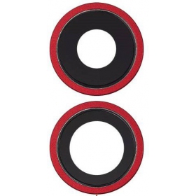 Apple iPhone 11 camera glass / lens (2pcs) (red) (with frame)
