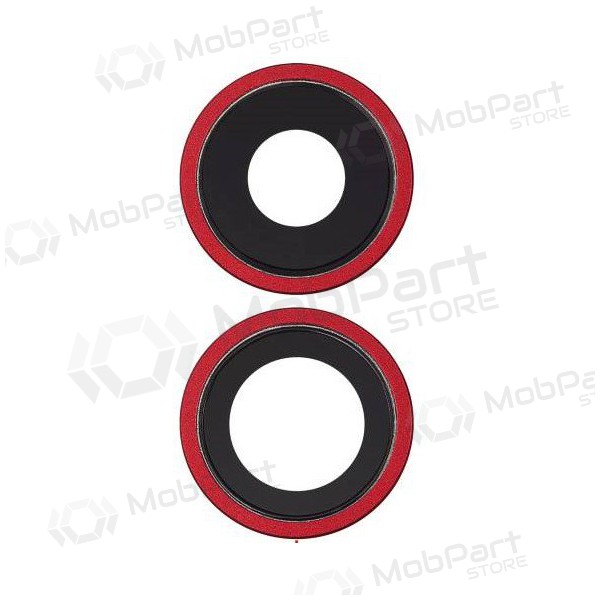 Apple iPhone 11 camera glass / lens (2pcs) (red) (with frame)