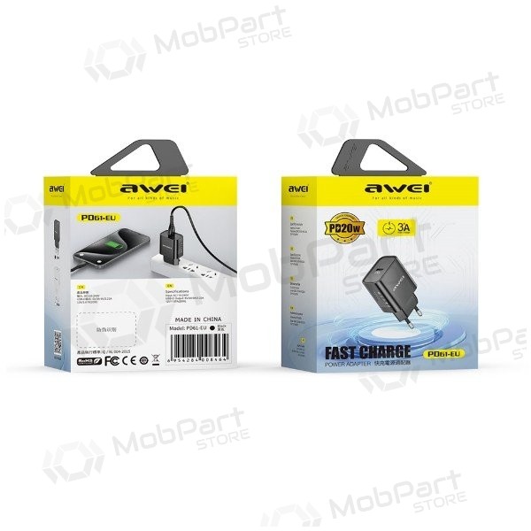 Phone charger Awei PD61-EU 20 W USB-C white