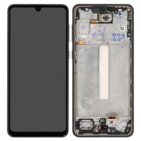 Ekranas Samsung A336 A33 5G 2022 su lietimui jautriu stikliuku and rėmeliu Black OLED (real size)