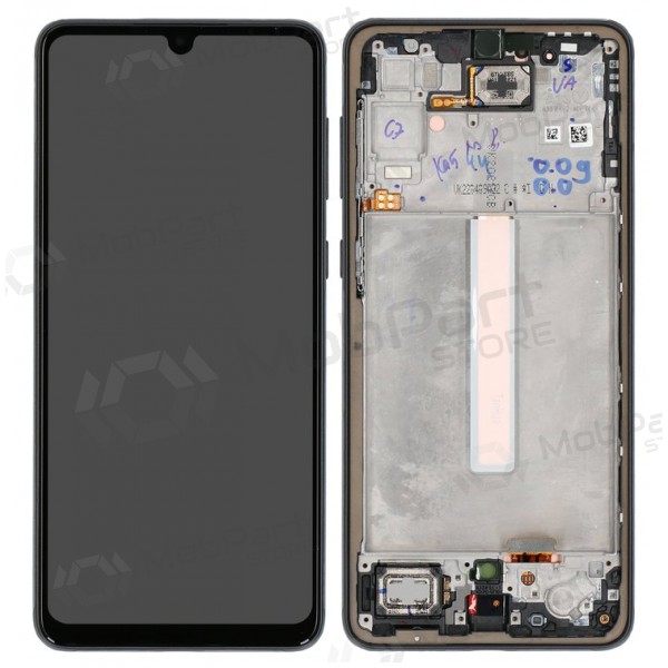 Ekranas Samsung A336 A33 5G 2022 su lietimui jautriu stikliuku and rėmeliu Black OLED (real size)