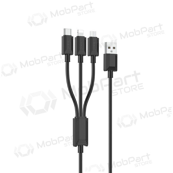 USB cable Hoco X74 3in1 microUSB-Lightning-Type-C 1.0m (black)