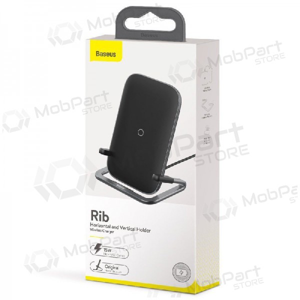 Wireless charger Baseus Cobble Horizontal 15W (supports QI standard) (black)