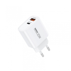 Phone charger Remax RP-U120 20 W USB-C + USB-A white