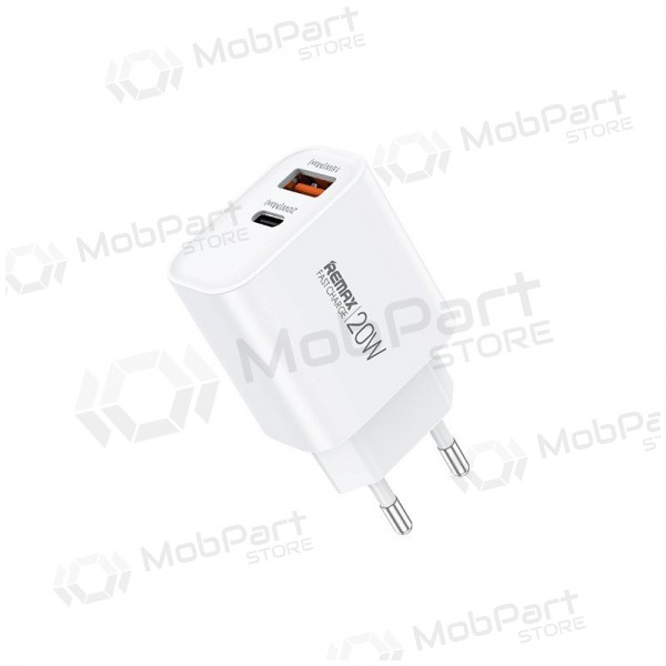 Phone charger Remax RP-U120 20 W USB-C + USB-A white