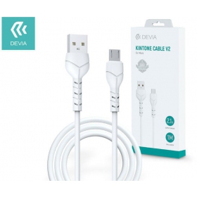USB cable Devia Kintone microUSB 1.0m (white) 5V 2.1A