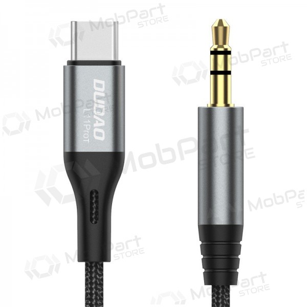 Audio cable Dudao L11ProT USB-C to 3.5 mm 1 m black