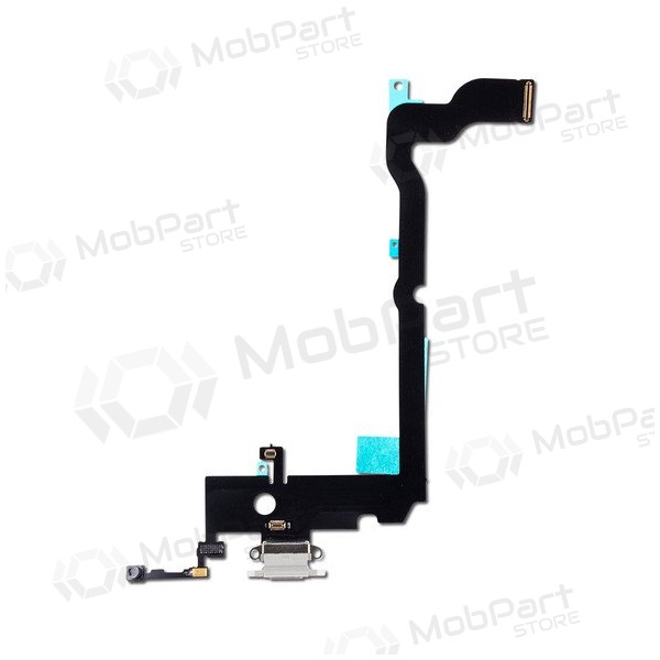 Apple iPhone XS Max charging dock port and microphone flex (silver)