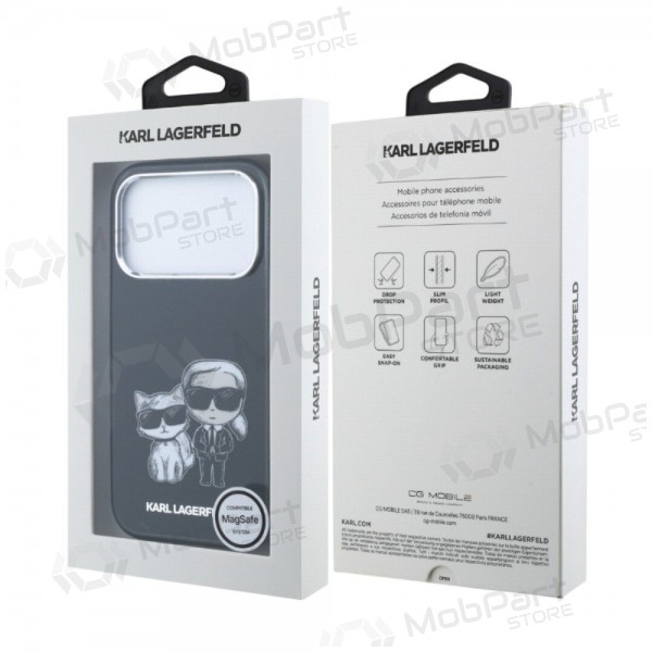 Apple iPhone 18 Pro case - Karl Lagerfeld PU Semi Wrap Smooth Sketch Bodies MagSafe (black)