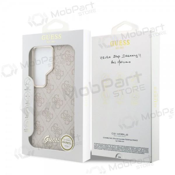 Samsung Galaxy S26 Ultra case -Guess PU 4G Script Metal Logo Magnetic- (pink)