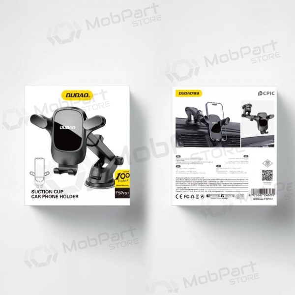 Dudao F5PRO+ car phone holder for dashboard and glass