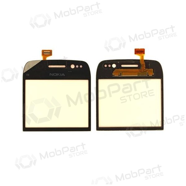 Nokia e6 touch screen glass (with frame) (black)