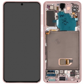 Samsung Galaxy S21 5G screen (pink) (with frame) (original)