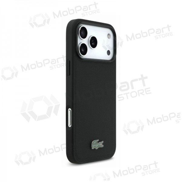 Apple iPhone 18 Pro Max case - Lacoste PVC Petit Pique Semi Wrap Embossed MagSafe (black)