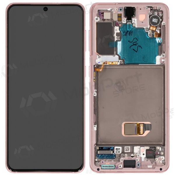 Samsung Galaxy S21 5G screen (pink) (with frame) (original)