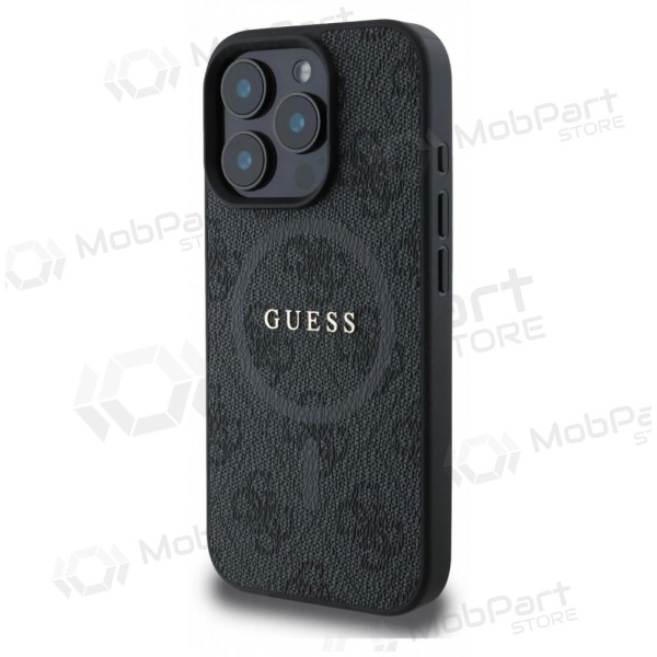 Apple iPhone 16 Pro Max case - Guess PU Leather 4G Colored Ring MagSafe (black)