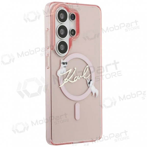 Samsung Galaxy S26 Ultra case - Karl Lagerfeld IML Choupette Karl Script Logo Magnetic (pink)