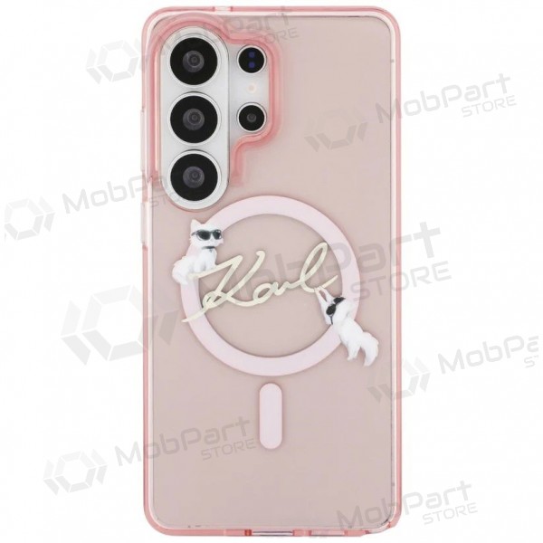 Samsung Galaxy S26 Ultra case - Karl Lagerfeld IML Choupette Karl Script Logo Magnetic (pink)