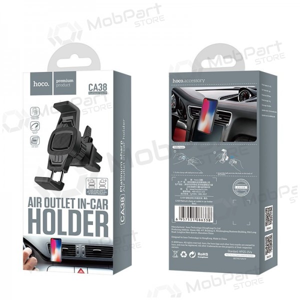 Car phone holder CA38 (black-grey, for using on ventilation grille)